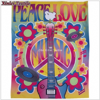 peace love music Wall silk cloth fabric poster