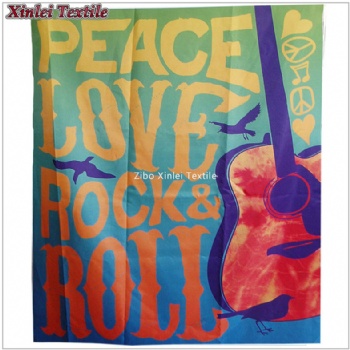 peace love Wall silk cloth fabric poster